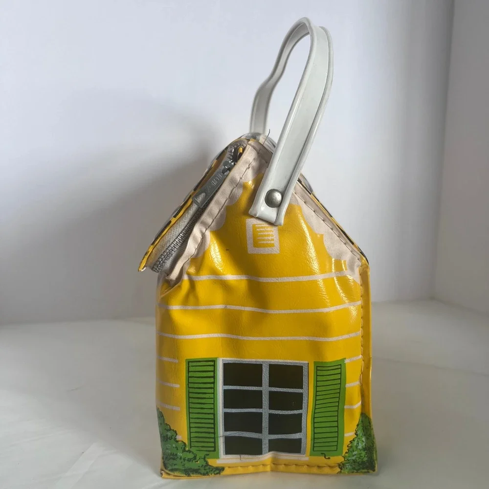 Vintage 1974 Mini Muncher Yellow Little Old Schoolhouse Lunchbox Dart Industries